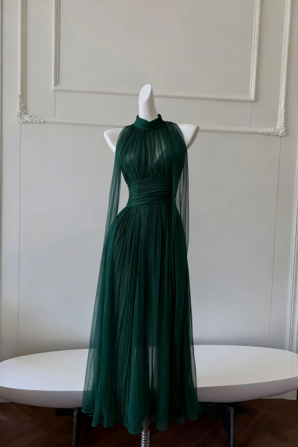 NiceVestidos - Robe longue fluide en mousseline à bretelles NV6085
