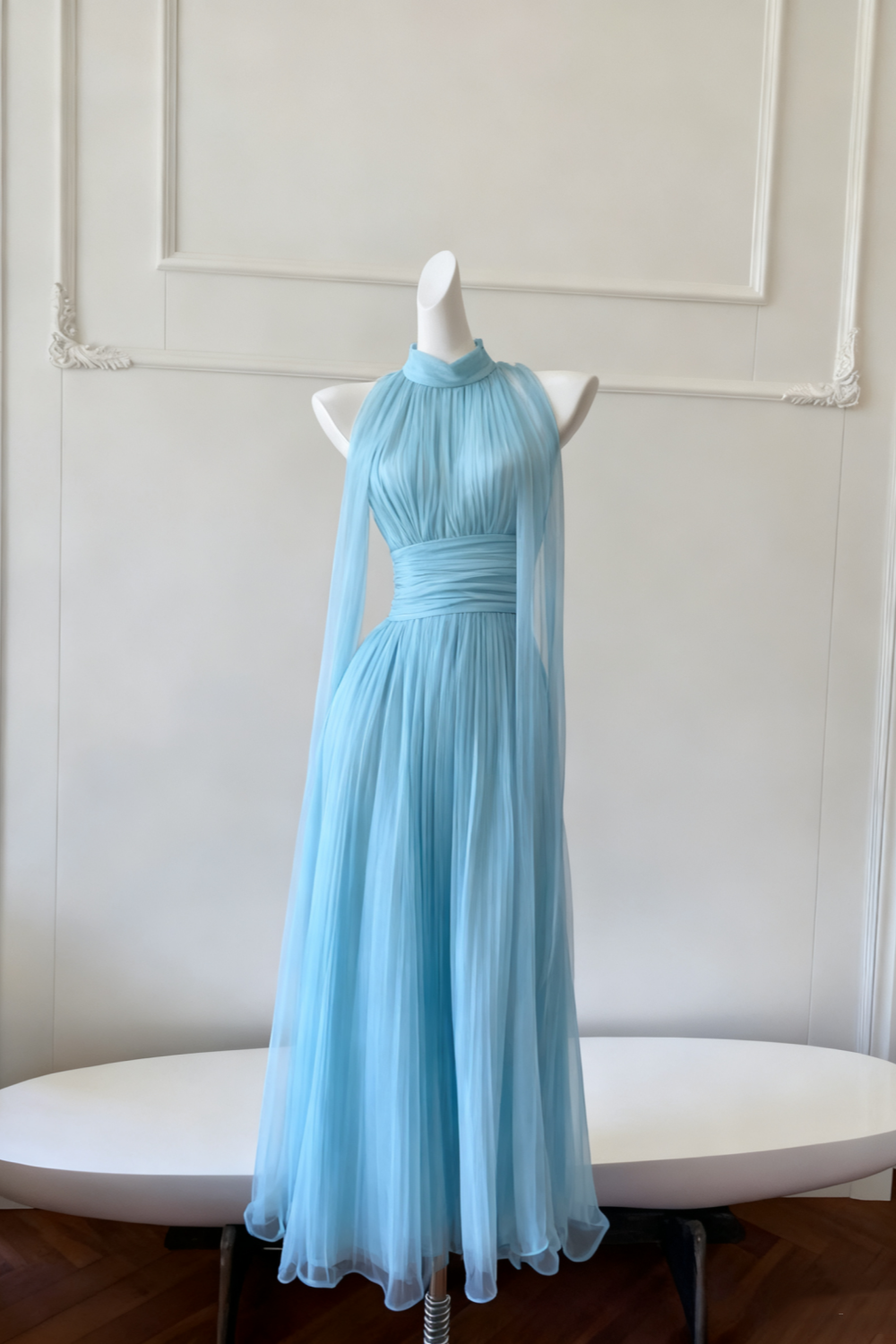 NiceVestidos - Robe longue fluide en mousseline à bretelles NV6085