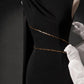 Robe de soirée de cérémonie luxueuse et glamour noire et dorée à perles, modèle NV6095 de NiceVestidos