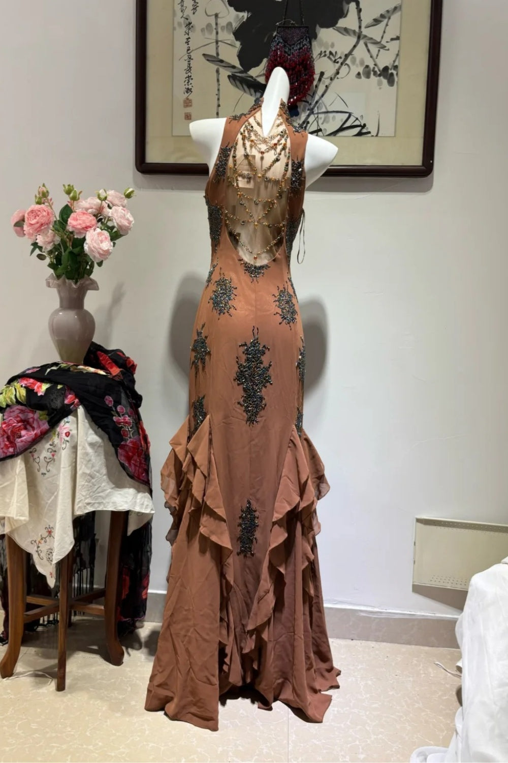 Robe longue de soirée rétro NV6443