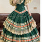 Green unique and beautiful Spanish vintage long ball gown princess. nv5081