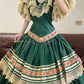 Green unique and beautiful Spanish vintage long ball gown princess. nv5081