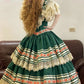 Green unique and beautiful Spanish vintage long ball gown princess. nv5081