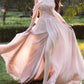 Pink Chiffon Long Prom Dresses, Pink Formal Evening Party Dress nv1531