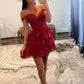 Off Shoulder Navy Blue/Burgundy/White Lace Prom Dresses, Navy Blue/Burgundy/White Lace Homecoming Dresses, Short Off the Shoulder Formal Graduation Evening Dresses  nv1486