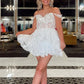 Off Shoulder Navy Blue/Burgundy/White Lace Prom Dresses, Navy Blue/Burgundy/White Lace Homecoming Dresses, Short Off the Shoulder Formal Graduation Evening Dresses  nv1486