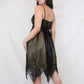 Brown Floral V-Neck Spaghetti Strap Short Chiffon Homecoming Dress Birthday Party Dress nv4976