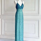 💗✨Teal/Hot pink vintage 90s y2k fairy boho beaded embroidery maxi mermaid suspender dress prom dress evening gown party dress nv4406