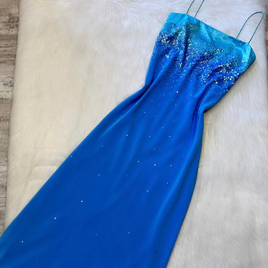 Light blue y2k sequins flowing mini short/long chiffon homecoming dress prom dress evening dress birthday party dress banquet dress nv4565