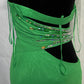 Green Beaded Off-Waist Long Chiffon Ball Gown Evening Gown Party Dress nv4603
