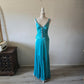Blue Elegant Fashion Long Exquisite Beaded Long Satin Prom Dress Evening Dress Party Dress nv3748