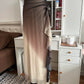 Brown and cream fashionable gradient beautiful unique glitter maxi dress vintage elegant long chiffon tulle ball gown evening dress party dress prom dress nv4249