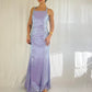 Purple Iridescent Vintage Square Neck Strapless Long Chiffon Ball Gown Evening Dress Party Dress nv4245
