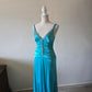 Blue Elegant Fashion Long Exquisite Beaded Long Satin Prom Dress Evening Dress Party Dress nv3748