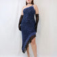 Dark blue shiny short/mid-length sequin homecoming dress birthday party dress nv4977