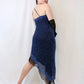 Dark blue shiny short/mid-length sequin homecoming dress birthday party dress nv4977