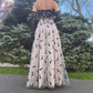 🖤Vintage Gothic Style Layered Chiffon Floral Ball Gown Satin Tulle, Ball Gown Evening Gown Party Dress nv4255