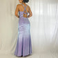 Purple Iridescent Vintage Square Neck Strapless Long Chiffon Ball Gown Evening Dress Party Dress nv4245