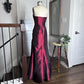Burgundy Vintage Fashion Elegant Exquisite Floral Beading Long Satin Ball Gown Evening Dress Party Dress Prom Dress nv3924