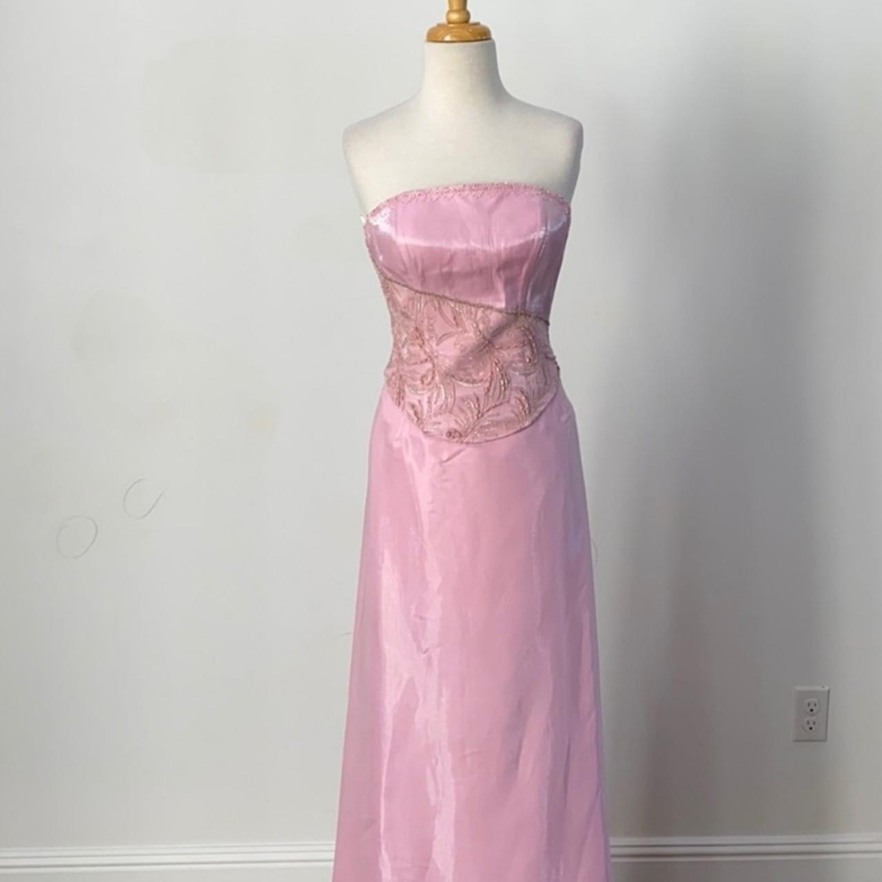 Pink Stunning Fairy Tie-Up Corset Corset Floral Beaded Long Satin Evening Dress Party Dress 2 Piece Corset Prom Dress nv3746