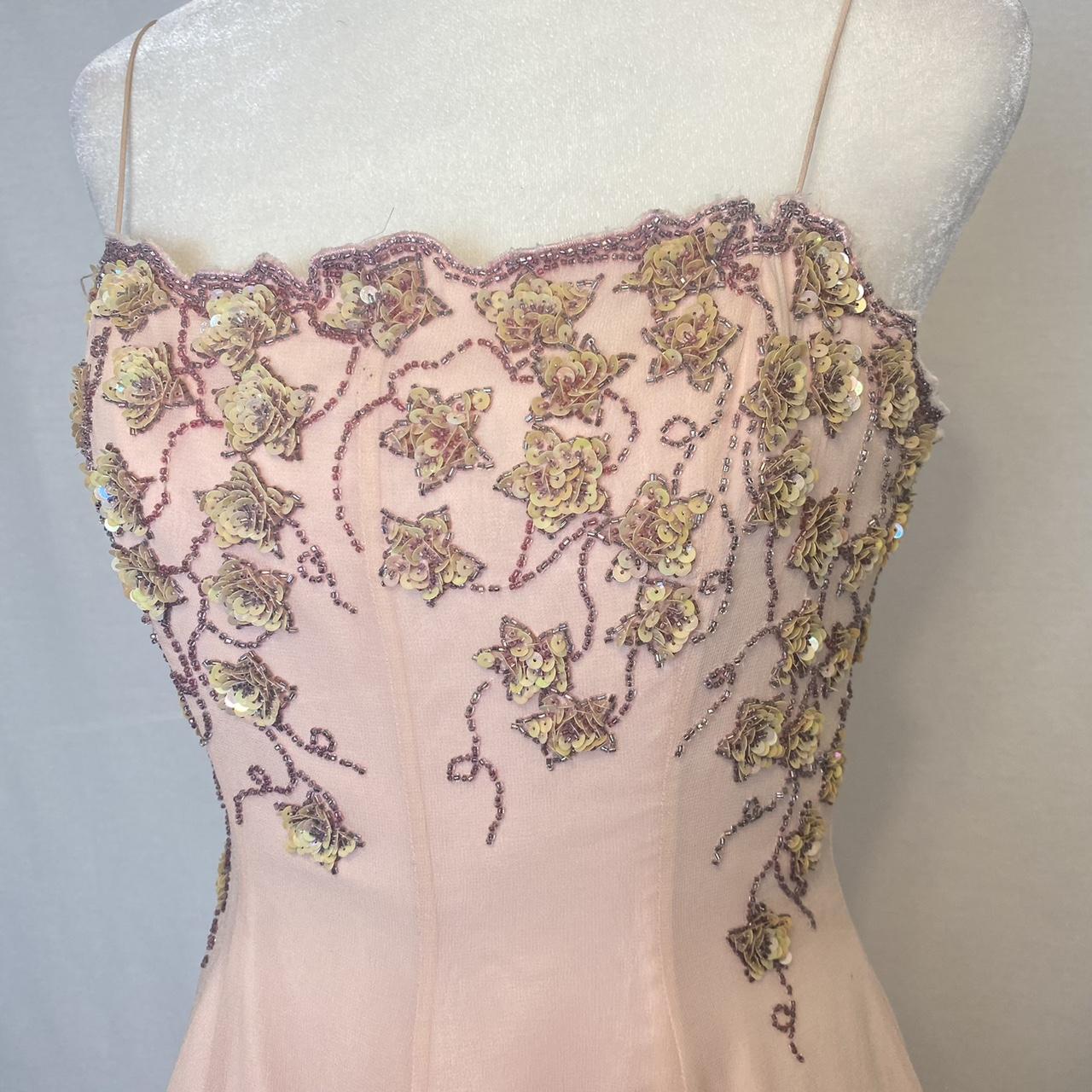 Light pink shiny sweet elegant delicate floral beaded sequin short chiffon ball gown evening dress party dress homecoming dress prom dress nv3828