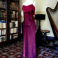 Fuchsia retro fashion elegant spaghetti strap long chiffon ball gown, evening dress, party dress nv3718