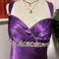 Purple vintage fashion exquisite beaded long satin floor-length ball gown, evening dress, party dress nv3704
