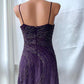 ✨💞Magnifique et élégante robe rétro dégradée violette perlée à la main charmante robe de bal longue en mousseline de soie princesse nv5379