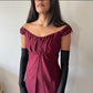 Vintage Burgundy High Waist Off Shoulder Fairy Elegant Beaded Stunning prom dress Evening Dress nv3751