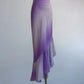 Robe sirène asymétrique sans manches à sequins dégradés violet-gris, dos nu, sans manches, longueur au sol NV6179