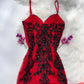 Red exquisite beaded long chiffon prom dress nv5330