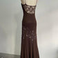 🧚🏼‍♂️Rare vintage y2k fairy bohemian brown lace beaded sequin floral embroidery maxi dress elegant ball gown evening gown party dress nv4408