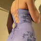 Blue/Purple/Burgundy Fashion Elegant Spaghetti Strap Applique Fairy Long Chiffon Ball Gown Evening Gown Party Dress nv3775