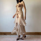 Romantic light brown hand-beaded floral chiffon prom dress nv5363