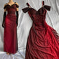 Burgundy Shiny Elegant Off Shoulder Ruffles Fashion Elegant Long Chiffon Prom Dress Evening Gown Party Dress nv4149