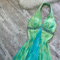 Green and blue beautiful mini backless rhinestones flowing short chiffon homecoming dress prom dress evening dress birthday party dress banquet dress nv4563
