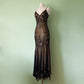 NiceVestidos--Brown vintage exquisite beaded long chiffon homecoming dress prom dress NV5655