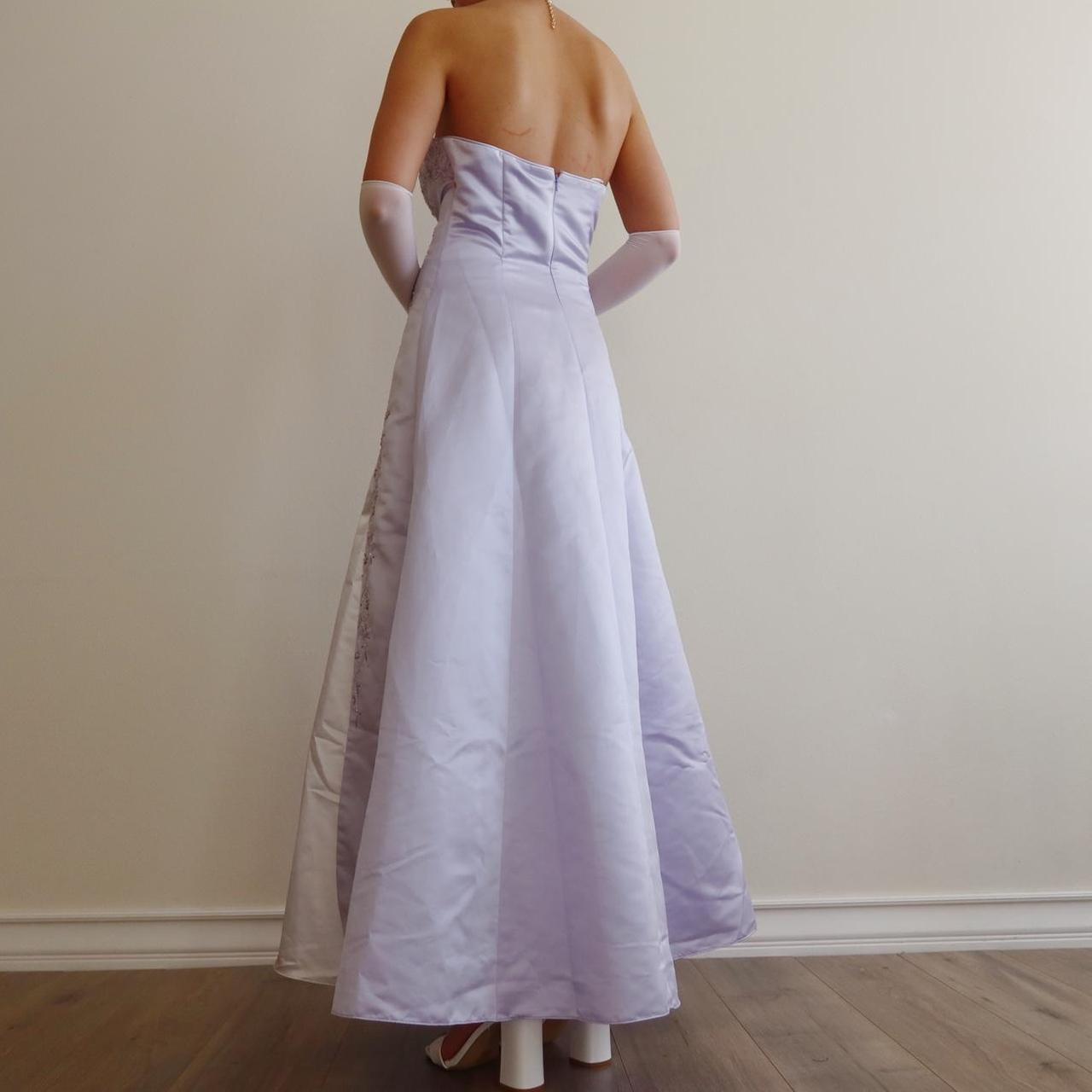 Light Purple Vintage Elegant Exquisite Floral Beading Long Satin Tulle Ball Gown Evening Dress Birthday Party Dress Prom Dress nv4001