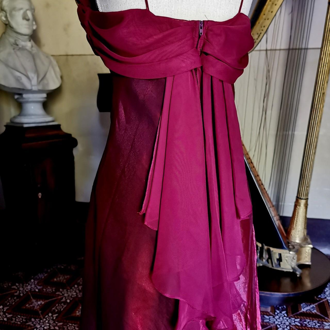 Fuchsia retro fashion elegant spaghetti strap long chiffon ball gown, evening dress, party dress nv3718