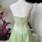 Green floral vintage ball gown long tulle formal fairy ball gown evening dress party dress nv4246