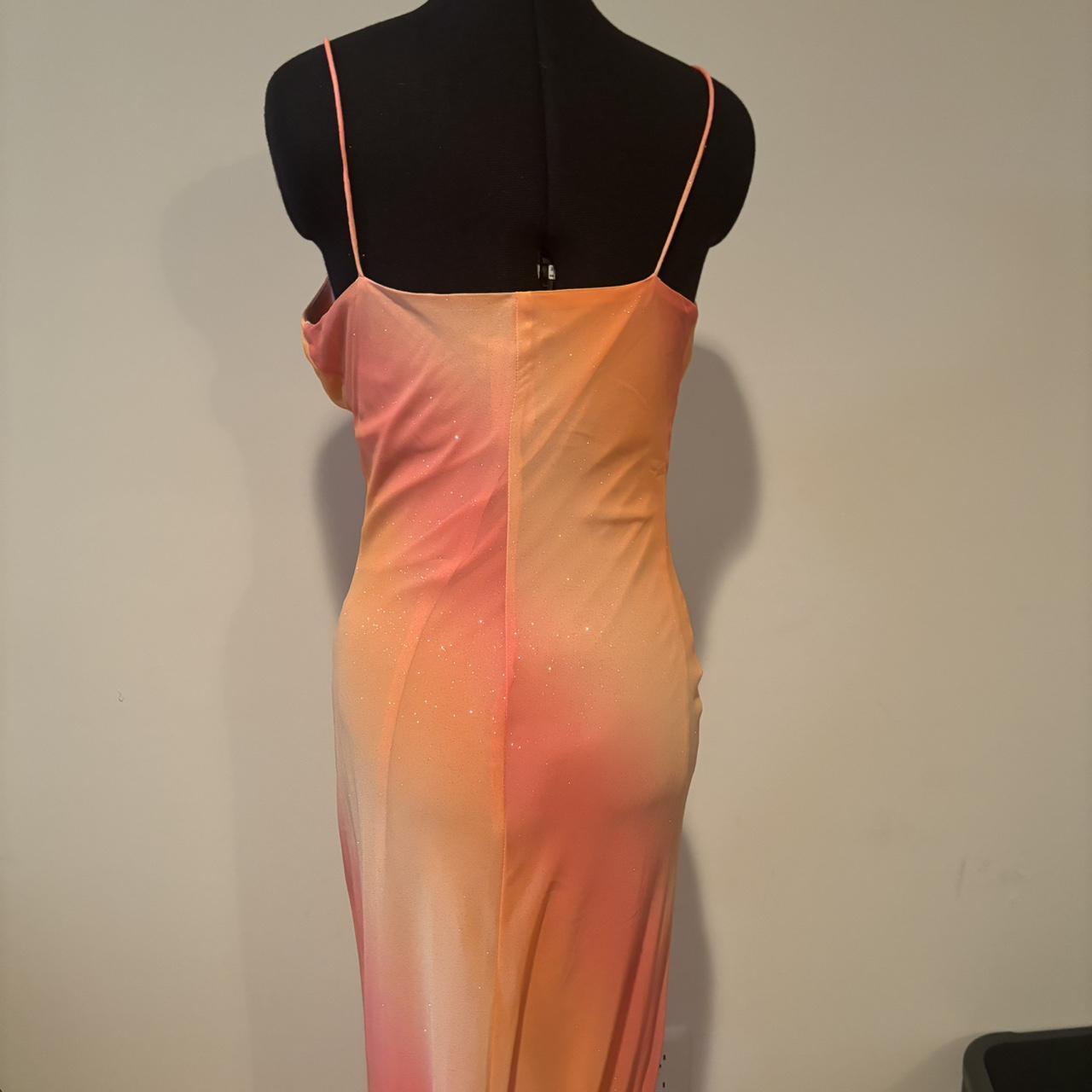 Orange Fashion Gradient Elegant Sleeveless Long Chiffon Floor Length Ball Gown Evening Dress Party Dress nv3722
