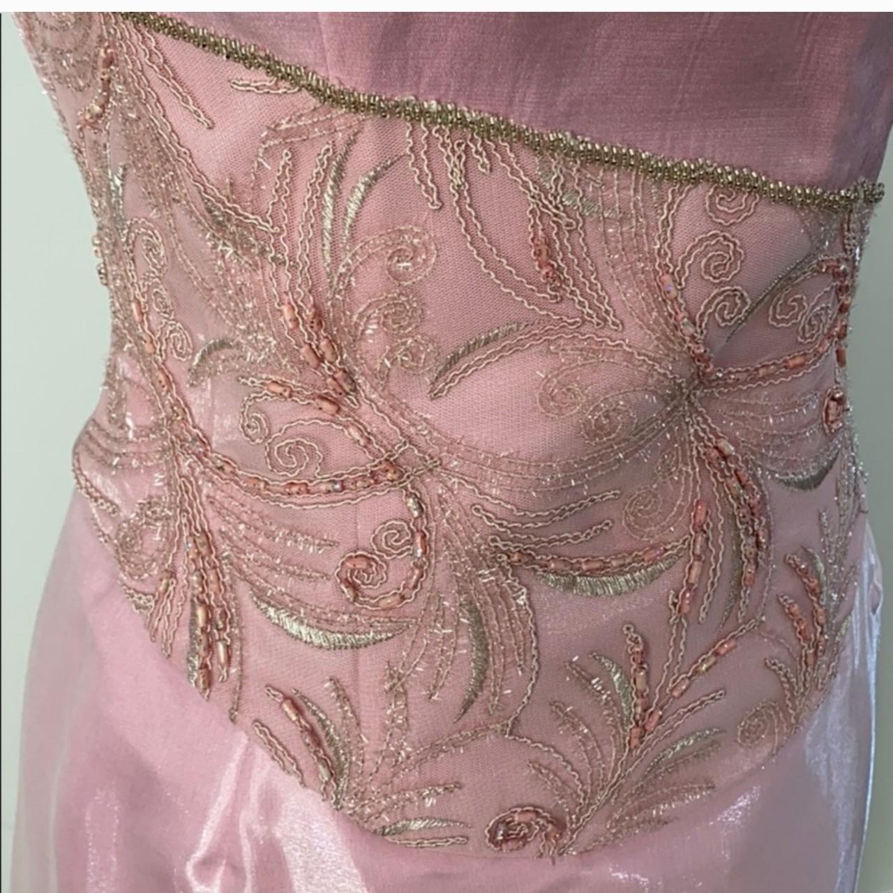 Pink Stunning Fairy Tie-Up Corset Corset Floral Beaded Long Satin Evening Dress Party Dress 2 Piece Corset Prom Dress nv3746