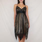 Brown Floral V-Neck Spaghetti Strap Short Chiffon Homecoming Dress Birthday Party Dress nv4976