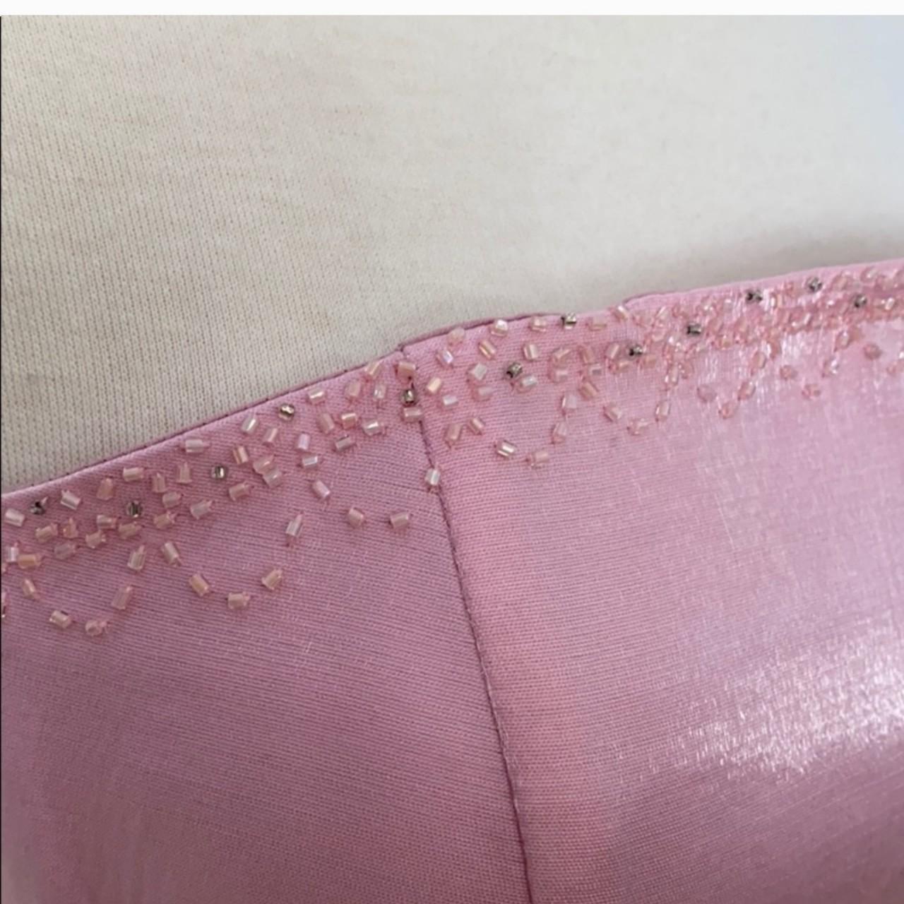 Pink Stunning Fairy Tie-Up Corset Corset Floral Beaded Long Satin Evening Dress Party Dress 2 Piece Corset Prom Dress nv3746