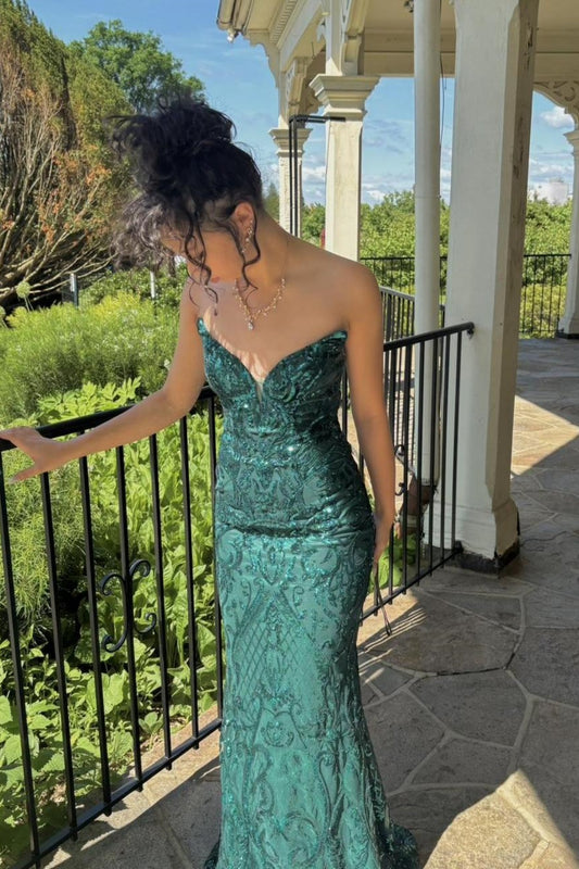 Women's green fashion formal prom gown nv5339