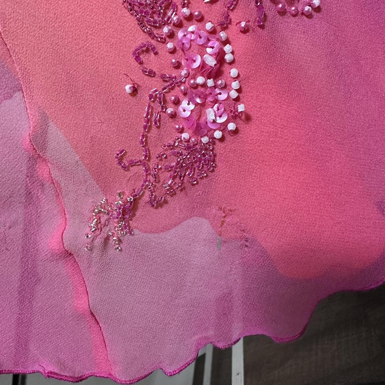 Orange Fashion Gradient Gorgeous Spaghetti Strap Beaded Long Chiffon Ball Gown Evening Dress Party Dress nv3664