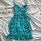 Blue ruffled fairy chiffon homecoming dress party dress birthday dress prom dress nv4538