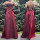 Burgundy Vintage Fashion Elegant Exquisite Beaded Spaghetti Strap Long Tulle Ball Gown Evening Gown Party Dress nv3757