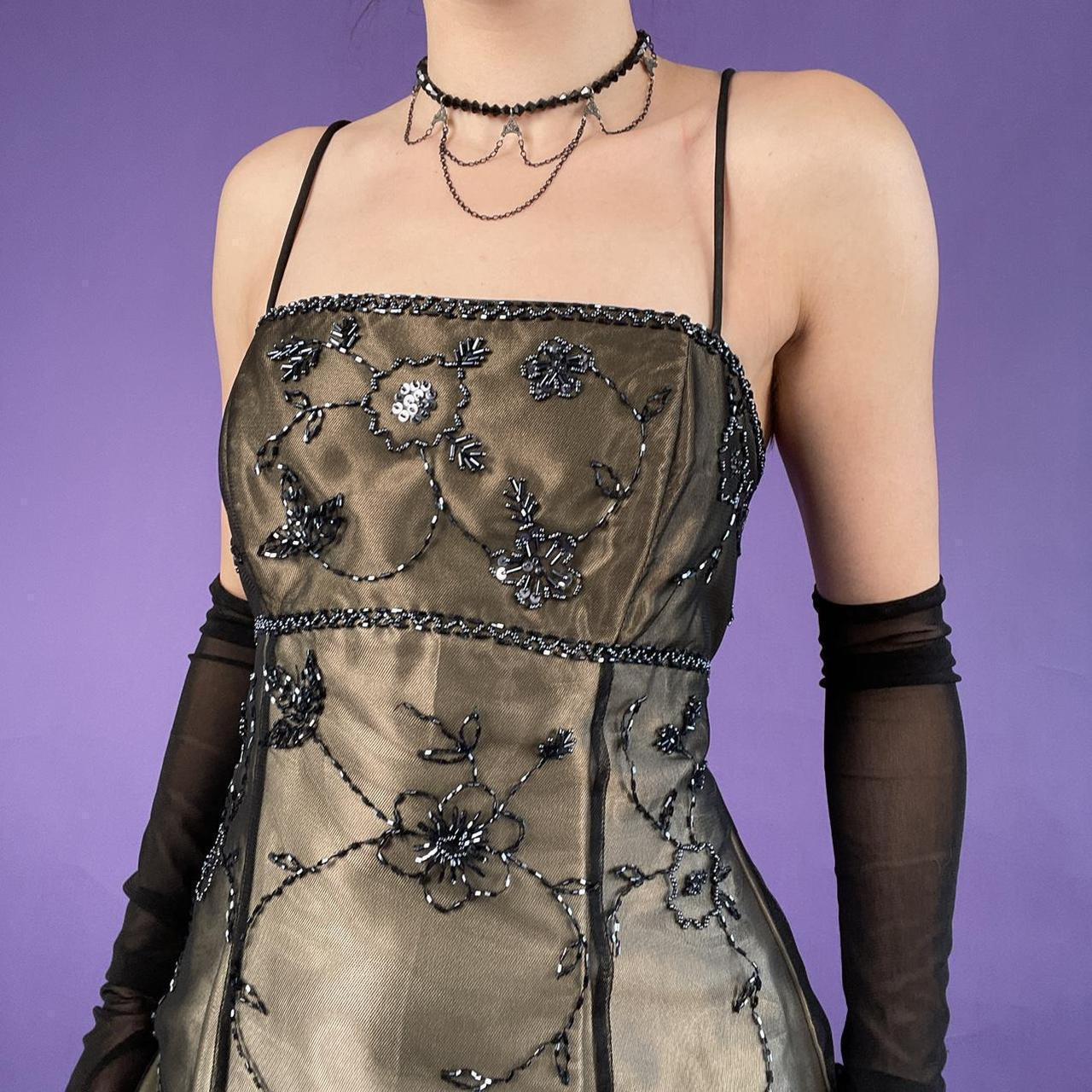 Brown Retro Fashion Gradient Exquisite Beading Spaghetti Straps Long Elegant Tulle Ball Gown Evening Dress Party Dress Prom Dress nv3754