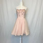Light pink shiny sweet elegant delicate floral beaded sequin short chiffon ball gown evening dress party dress homecoming dress prom dress nv3828